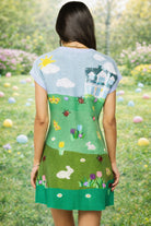 Queen of Sparkles Multi Easter Bunnies & Eggs Yard Scene Knit Dress-mini dress-Queen Of Sparkles-Deja Nu Boutique, Women's Fashion Boutique in Lampasas, Texas