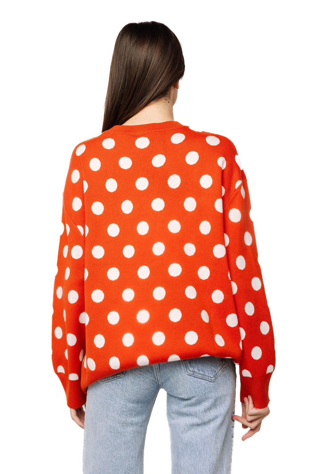 Queen of Sparkles Orange Polka Dot Pumpkin Sweater-Sweaters-Queen Of Sparkles-Deja Nu Boutique, Women's Fashion Boutique in Lampasas, Texas