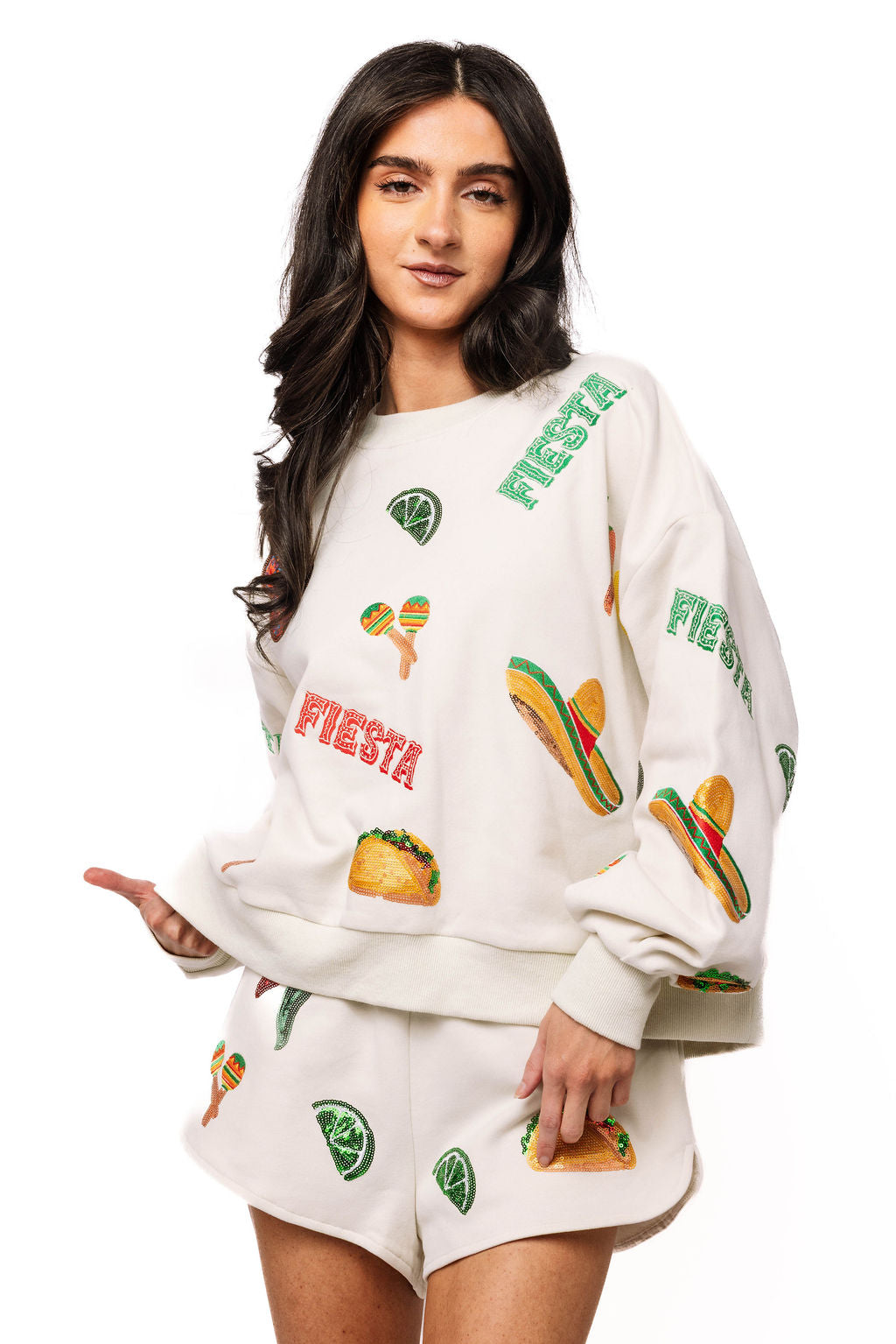 Queen of Sparkles Beige Cinco Icon Sweatshirt-sweatshirt-Queen Of Sparkles-Deja Nu Boutique, Women's Fashion Boutique in Lampasas, Texas