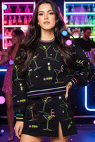 Queen of Sparkles Black Multi Rainbow Martini Skirt Skort-skort-Queen Of Sparkles-Deja Nu Boutique, Women's Fashion Boutique in Lampasas, Texas