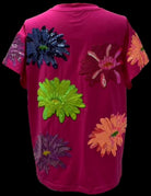 Queen of Sparkles Hot Pink Multi Flower Tee-T-Shirts-Queen Of Sparkles-Deja Nu Boutique, Women's Fashion Boutique in Lampasas, Texas
