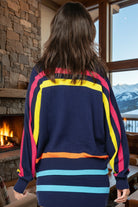 Queen of Sparkles Navy Multi Stripe ‘Après Ski’ Goggle Stripe Sweater-Sweaters-Queen Of Sparkles-Deja Nu Boutique, Women's Fashion Boutique in Lampasas, Texas