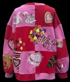 Queen of Sparkles Red & Pink Checkered Valentine Icons Sequin Sweatshirt-sweatshirt-Queen Of Sparkles-Deja Nu Boutique, Women's Fashion Boutique in Lampasas, Texas