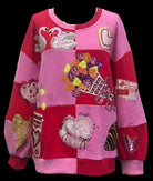 Queen of Sparkles Red & Pink Checkered Valentine Icons Sequin Sweatshirt-sweatshirt-Queen Of Sparkles-Deja Nu Boutique, Women's Fashion Boutique in Lampasas, Texas