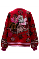 Queen of Sparkles Red & Pink Vintage Poinsettia Santa Sequin Sweatshirt-Sweaters-Queen Of Sparkles-Deja Nu Boutique, Women's Fashion Boutique in Lampasas, Texas