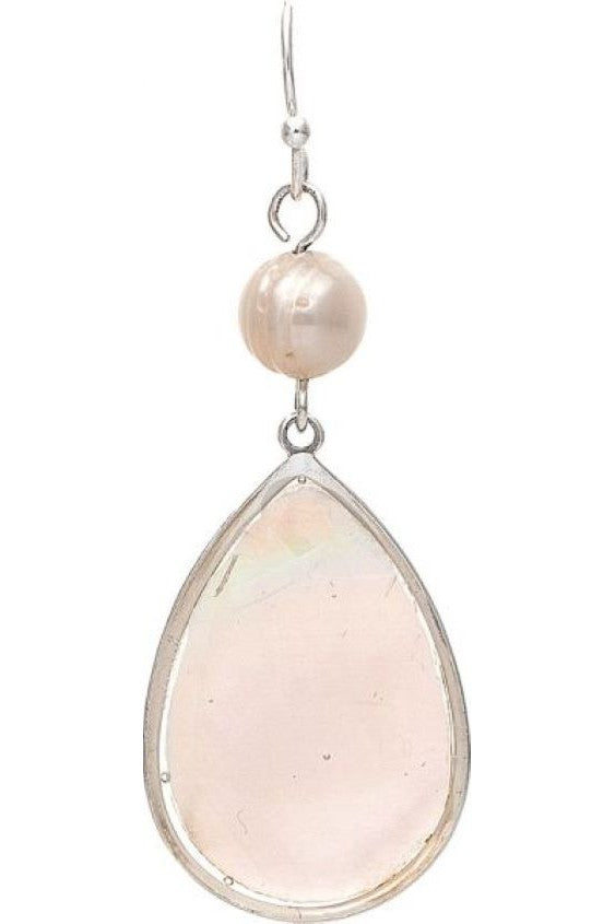 Rain Jewelry Collection Silver Shell Pearl Teardrop Earring-Earrings-Rain Jewelry Collection-Deja Nu Boutique, Women's Fashion Boutique in Lampasas, Texas