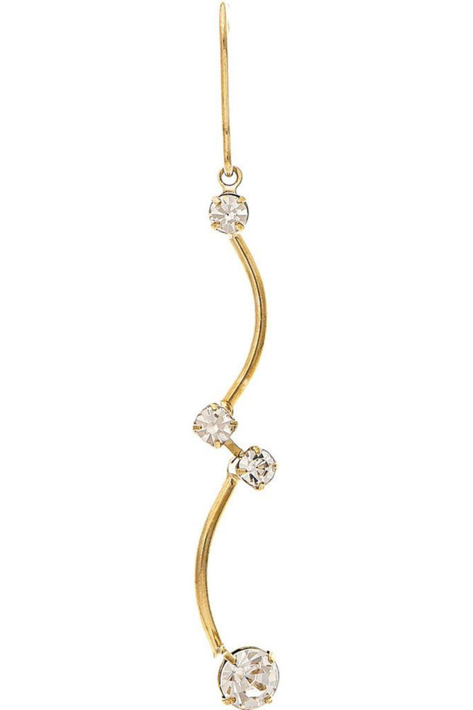 Rain Jewelry Gold Brass Cubic Zirconia Curve Links Earring-Earrings-Rain Jewelry Collection-Deja Nu Boutique, Women's Fashion Boutique in Lampasas, Texas