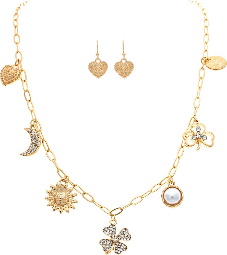 Rain Jewelry Gold Classic Charming Charms Necklace Set-Necklace Set-Rain Jewelry Collection-Deja Nu Boutique, Women's Fashion Boutique in Lampasas, Texas