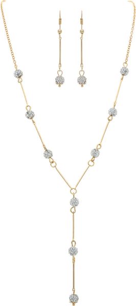 Rain Jewelry Gold Crystal Bead Link Y Necklace Set-Necklace Set-Rain Jewelry Collection-Deja Nu Boutique, Women's Fashion Boutique in Lampasas, Texas