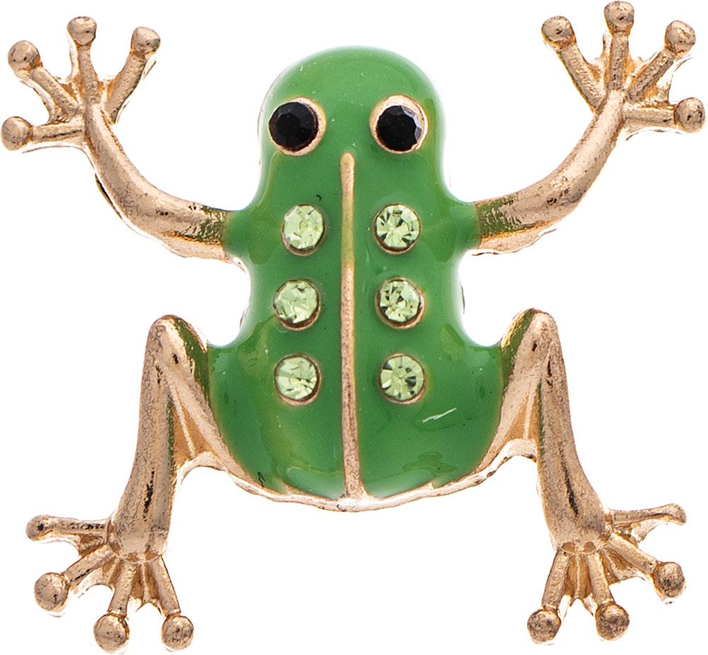 Rain Jewelry Gold Green Crystal Enamel Frog Post Earring-Earrings-Rain Jewelry Collection-Deja Nu Boutique, Women's Fashion Boutique in Lampasas, Texas