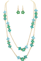 Rain Jewelry Gold Green Glass Flower Beads Necklace Set-Jewelry Sets-Rain Jewelry Collection-Deja Nu Boutique, Women's Fashion Boutique in Lampasas, Texas