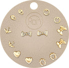 Rain Jewelry Gold Heart Bow Bird Luck Seven Post Earring Set-Earrings-Rain Jewelry Collection-Deja Nu Boutique, Women's Fashion Boutique in Lampasas, Texas