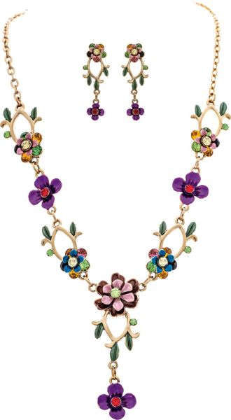 Rain Jewelry Gold Multicolor Flower Gems Necklace Set 🌸✨-Necklace Set-Rain Jewelry Collection-Deja Nu Boutique, Women's Fashion Boutique in Lampasas, Texas
