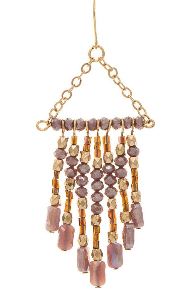 Rain Jewelry Gold Purple Glass Chandelier Fringe Earring-Earrings-Rain Jewelry Collection-Deja Nu Boutique, Women's Fashion Boutique in Lampasas, Texas