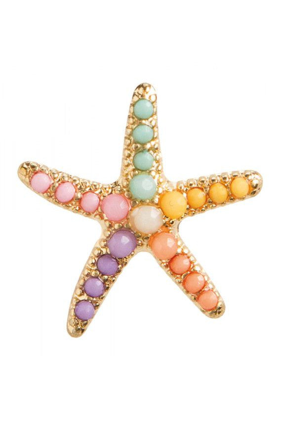 Rain Jewelry Gold Starfish Mutli Color Post Earring-Earrings-Rain Jewelry Collection-Deja Nu Boutique, Women's Fashion Boutique in Lampasas, Texas
