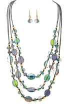 Rain Jewelry Green Peacock Hue Bead Layer Necklace Set-Jewelry Sets-Rain Jewelry Collection-Deja Nu Boutique, Women's Fashion Boutique in Lampasas, Texas