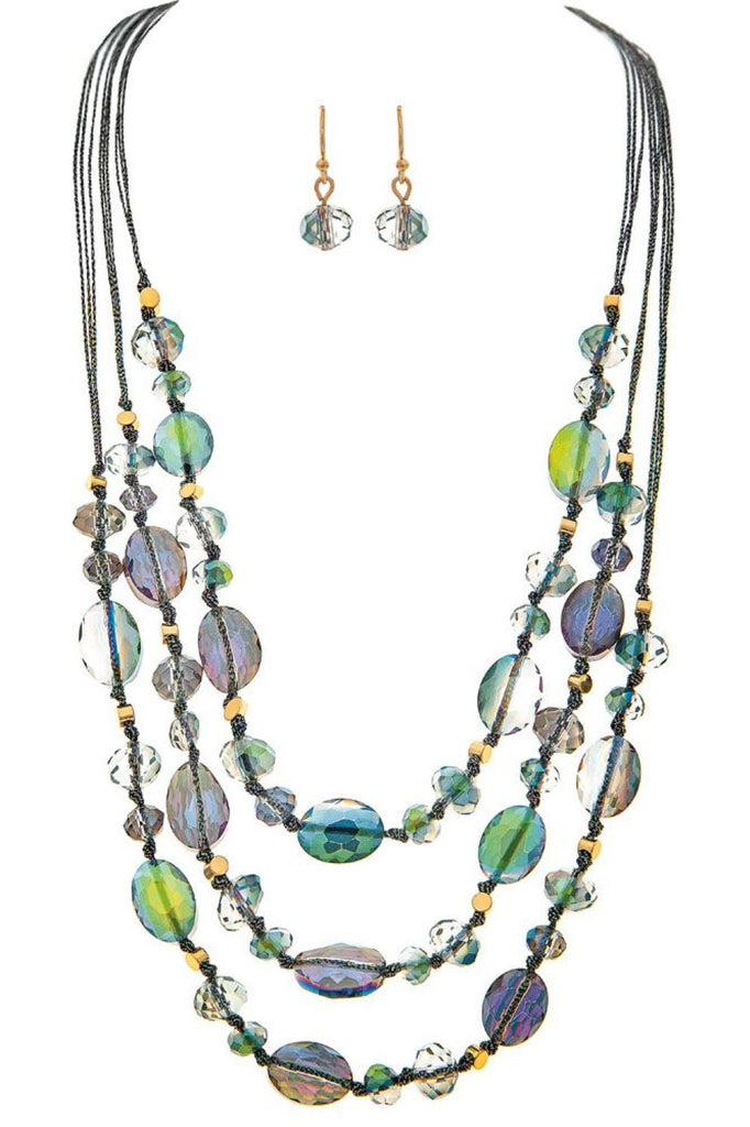 Rain Jewelry Green Peacock Hue Bead Layer Necklace Set-Jewelry Sets-Rain Jewelry Collection-Deja Nu Boutique, Women's Fashion Boutique in Lampasas, Texas