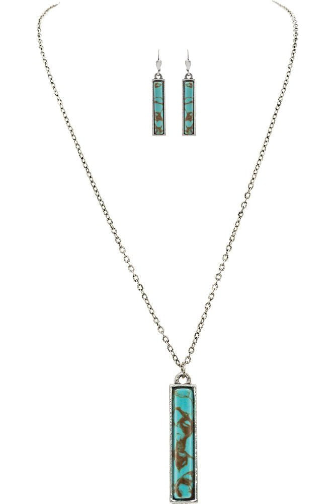 Rain Jewelry Molten Turquoise Bar Chain Necklace Set-Jewelry Sets-Rain Jewelry Collection-Deja Nu Boutique, Women's Fashion Boutique in Lampasas, Texas