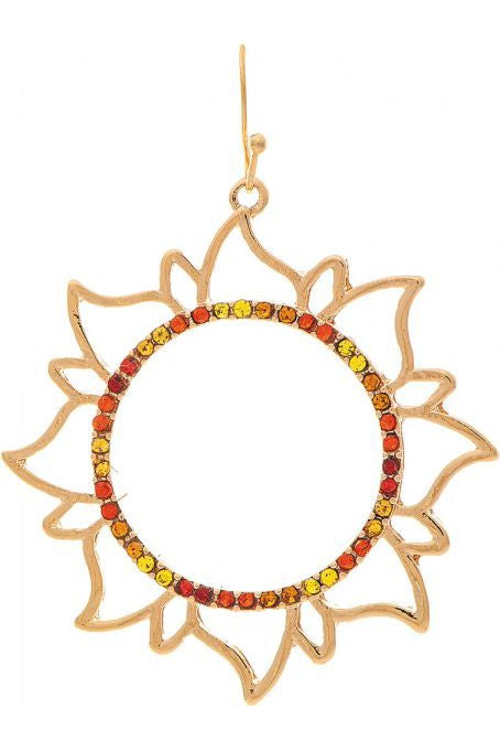 Rain Jewelry Rhinestone Golden Sun Summer Earring-Earrings-Rain Jewelry Collection-Deja Nu Boutique, Women's Fashion Boutique in Lampasas, Texas