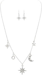 Rain Jewelry Silver Celestial Charms Chain Necklace Set-Necklace Set-Rain Jewelry Collection-Deja Nu Boutique, Women's Fashion Boutique in Lampasas, Texas