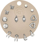Rain Jewelry Silver Crystal Everyday Heart Bee Seven Post Earring Set-Earrings-Rain Jewelry Collection-Deja Nu Boutique, Women's Fashion Boutique in Lampasas, Texas