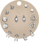 Rain Jewelry Silver Crystal Everyday Heart Bee Seven Post Earring Set-Earrings-Rain Jewelry Collection-Deja Nu Boutique, Women's Fashion Boutique in Lampasas, Texas