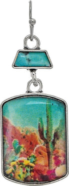 Rain Jewelry Silver Desert Mountain Sketch Acrylic Earring-Earrings-Rain Jewelry Collection-Deja Nu Boutique, Women's Fashion Boutique in Lampasas, Texas