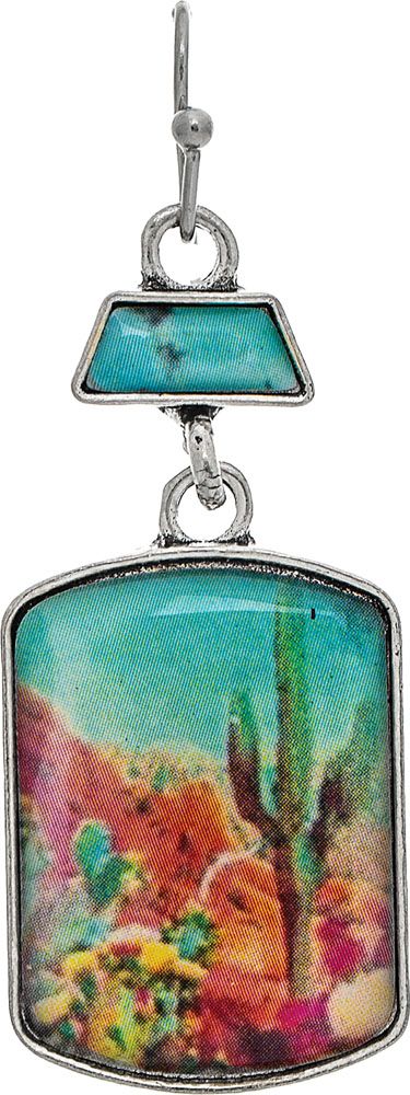 Rain Jewelry Silver Desert Mountain Sketch Acrylic Earring-Earrings-Rain Jewelry Collection-Deja Nu Boutique, Women's Fashion Boutique in Lampasas, Texas