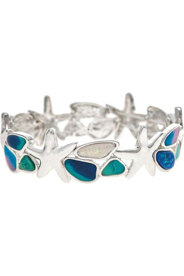 Rain Jewelry Silver Opal Cool Tone Starfish Bracelet-Bracelets-Rain Jewelry Collection-Deja Nu Boutique, Women's Fashion Boutique in Lampasas, Texas