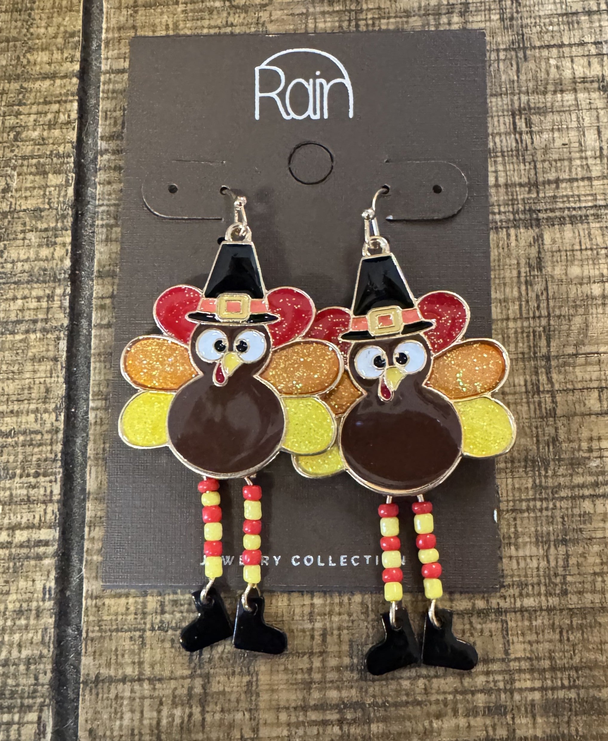 Rain Jewelry Gobble Gobble Turkey Earrings with Beaded Legs-Earrings-Rain Jewelry Collection-Deja Nu Boutique, Women's Fashion Boutique in Lampasas, Texas