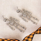 Rhinestone Skeleton Drop Earrings A Halloween Statement Jewelry-Earrings-Deja Nu Tx-Deja Nu Boutique, Women's Fashion Boutique in Lampasas, Texas