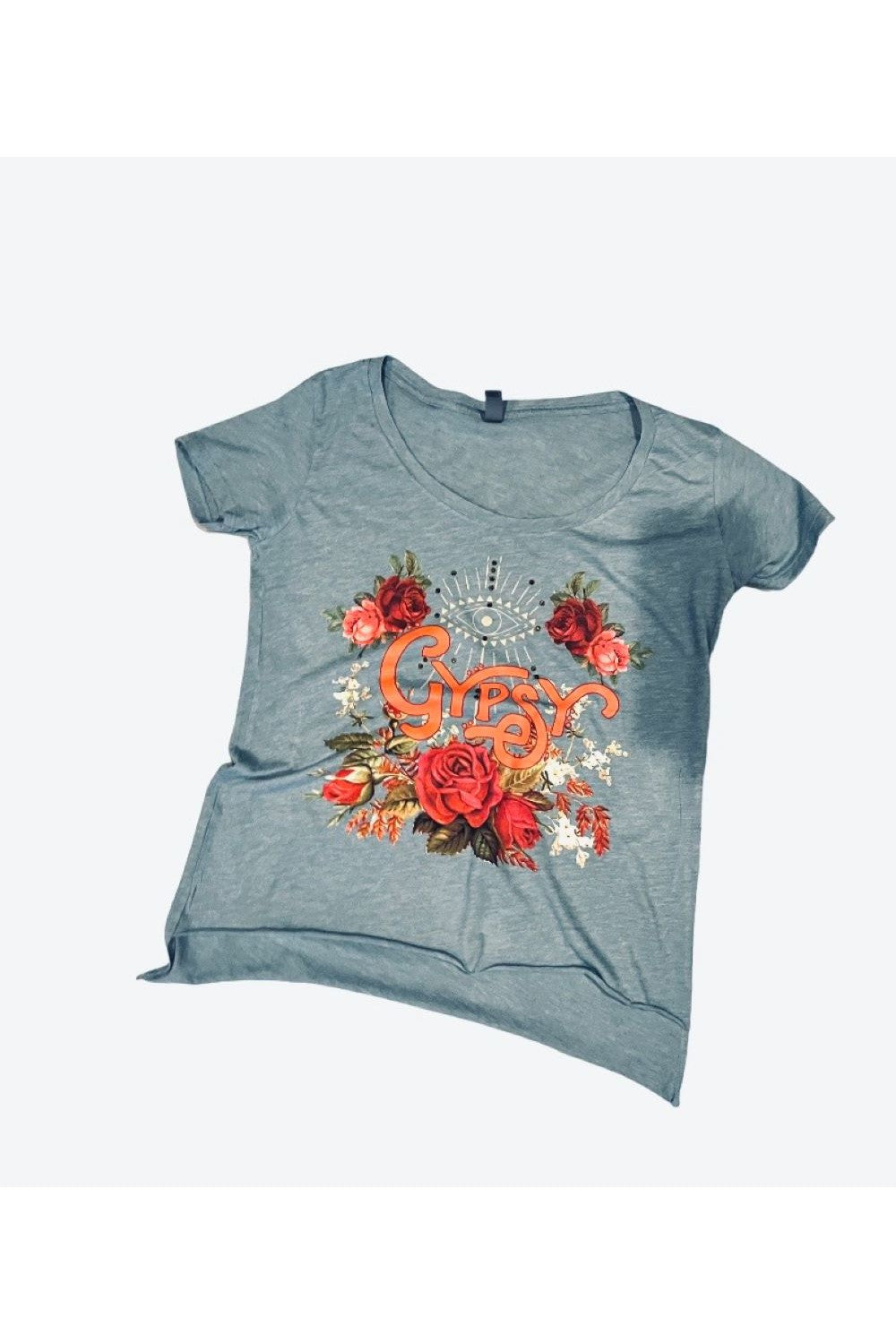 Rose Canyon Ranch Free 2 B Gypsy Rose Rhinestone Tee-Graphic Tees-Rose Canyon Ranch Free 2 B-Deja Nu Boutique, Women's Fashion Boutique in Lampasas, Texas