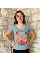 Rose Canyon Ranch Free 2 B Gypsy Rose Rhinestone Tee-Graphic Tees-Rose Canyon Ranch Free 2 B-Deja Nu Boutique, Women's Fashion Boutique in Lampasas, Texas