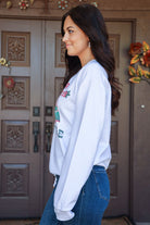 Rose Canyon Ranch Free 2 B Real Housewives Of The North Pole White Sweatshirt-Tops-Rose Canyon Ranch Free 2 B-Deja Nu Boutique, Women's Fashion Boutique in Lampasas, Texas