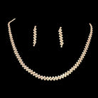 Rose Gold Crystal Necklace & Earring Set-Necklace Set-Deja Nu Tx-Deja Nu Boutique, Women's Fashion Boutique in Lampasas, Texas