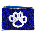 Royal Blue Paw Print Seed Beads Coin Pouch-Coin Purse-Deja Nu-Deja Nu Boutique, Women's Fashion Boutique in Lampasas, Texas