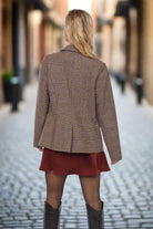 Sadie & Sage Ambition Houndstooth Blazer in Dark Brown-Blazers-Sadie & Sage-Deja Nu Boutique, Women's Fashion Boutique in Lampasas, Texas