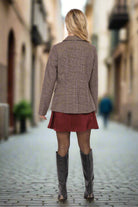 Sadie & Sage Ambition Houndstooth Blazer in Dark Brown-Blazers-Sadie & Sage-Deja Nu Boutique, Women's Fashion Boutique in Lampasas, Texas