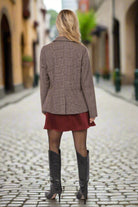 Sadie & Sage Ambition Houndstooth Blazer in Dark Brown-Blazers-Sadie & Sage-Deja Nu Boutique, Women's Fashion Boutique in Lampasas, Texas