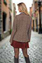 Sadie & Sage Ambition Houndstooth Blazer in Dark Brown-Blazers-Sadie & Sage-Deja Nu Boutique, Women's Fashion Boutique in Lampasas, Texas