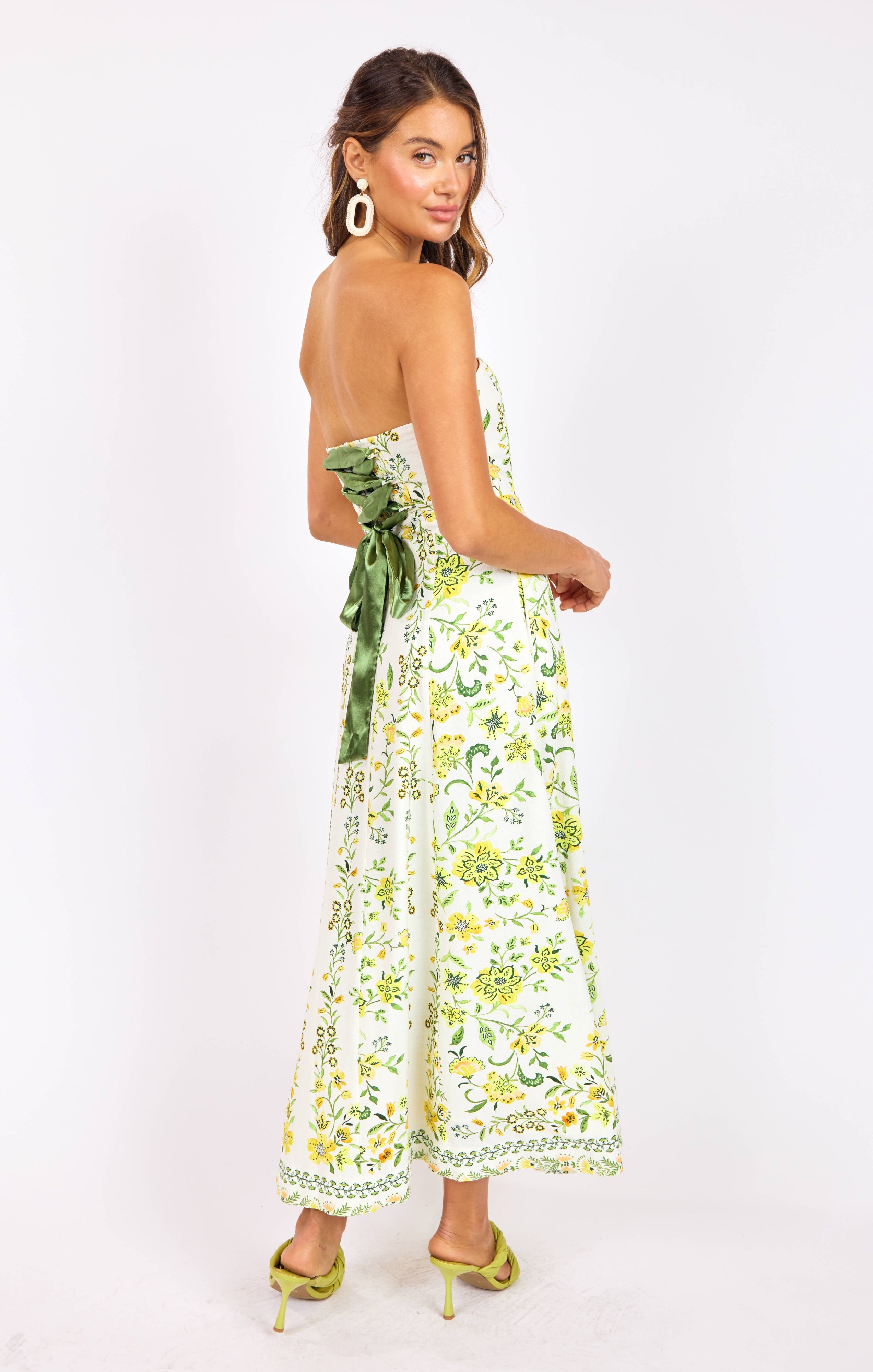 Sadie & Sage Dandelion Dreams Tube Maxi Dress in Citron Multi-Dresses-Sadie & Sage-Deja Nu Boutique, Women's Fashion Boutique in Lampasas, Texas