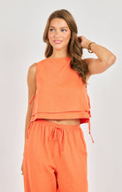 Sadie & Sage Good Day Layered Top in Orange-tank-Sadie & Sage-Deja Nu Boutique, Women's Fashion Boutique in Lampasas, Texas