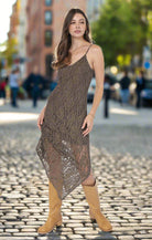 Sadie & Sage Low Lights Lace Slip Midi Dress – Olive Sheer Midi with Lining-Midi Dresses-Sadie & Sage-Deja Nu Boutique, Women's Fashion Boutique in Lampasas, Texas