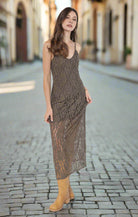 Sadie & Sage Low Lights Lace Slip Midi Dress – Olive Sheer Midi with Lining-Midi Dresses-Sadie & Sage-Deja Nu Boutique, Women's Fashion Boutique in Lampasas, Texas