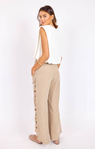 Sadie & Sage Natural Roots Button Pants in Khaki-Pants-Sadie & Sage-Deja Nu Boutique, Women's Fashion Boutique in Lampasas, Texas