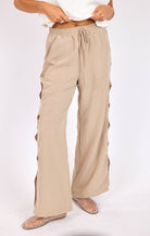Sadie & Sage Natural Roots Button Pants in Khaki-Pants-Sadie & Sage-Deja Nu Boutique, Women's Fashion Boutique in Lampasas, Texas