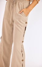 Sadie & Sage Natural Roots Button Pants in Khaki-Pants-Sadie & Sage-Deja Nu Boutique, Women's Fashion Boutique in Lampasas, Texas