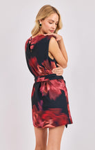 Sadie & Sage Opulent Shadows Strong Shoulder Mini Dress in Black Multi-mini dress-Sadie & Sage-Deja Nu Boutique, Women's Fashion Boutique in Lampasas, Texas