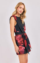 Sadie & Sage Opulent Shadows Strong Shoulder Mini Dress in Black Multi-mini dress-Sadie & Sage-Deja Nu Boutique, Women's Fashion Boutique in Lampasas, Texas