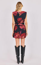 Sadie & Sage Opulent Shadows Strong Shoulder Mini Dress in Black Multi-mini dress-Sadie & Sage-Deja Nu Boutique, Women's Fashion Boutique in Lampasas, Texas